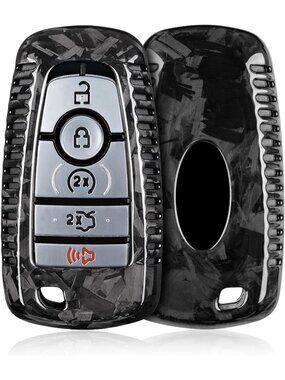 Carbon Fiber Key Fob Cover for Ford F150 F250 F350 & More - Smart Remote